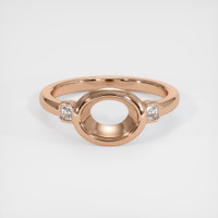 18K Rose Gold Three Stone Ring Setting Image