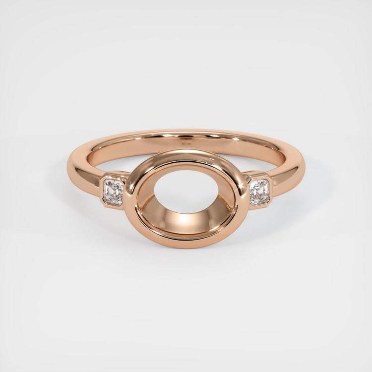 18K Rose Gold Three Stone Ring Setting
