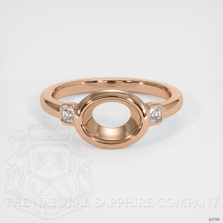 18K Rose Gold Three Stone Ring Setting