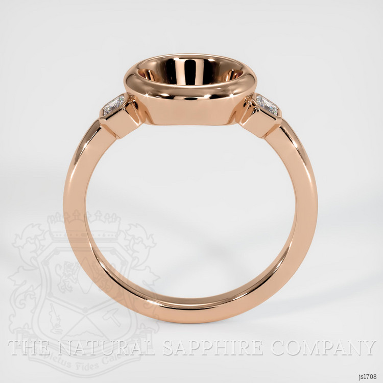 18K Rose Gold Three Stone Ring Setting