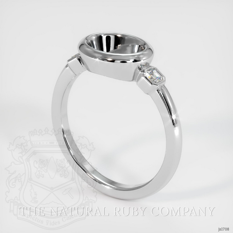 10K White Gold Three Stone Ring Setting