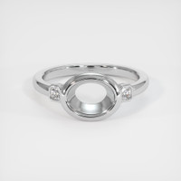 14K White Gold Three Stone Ring Setting Image