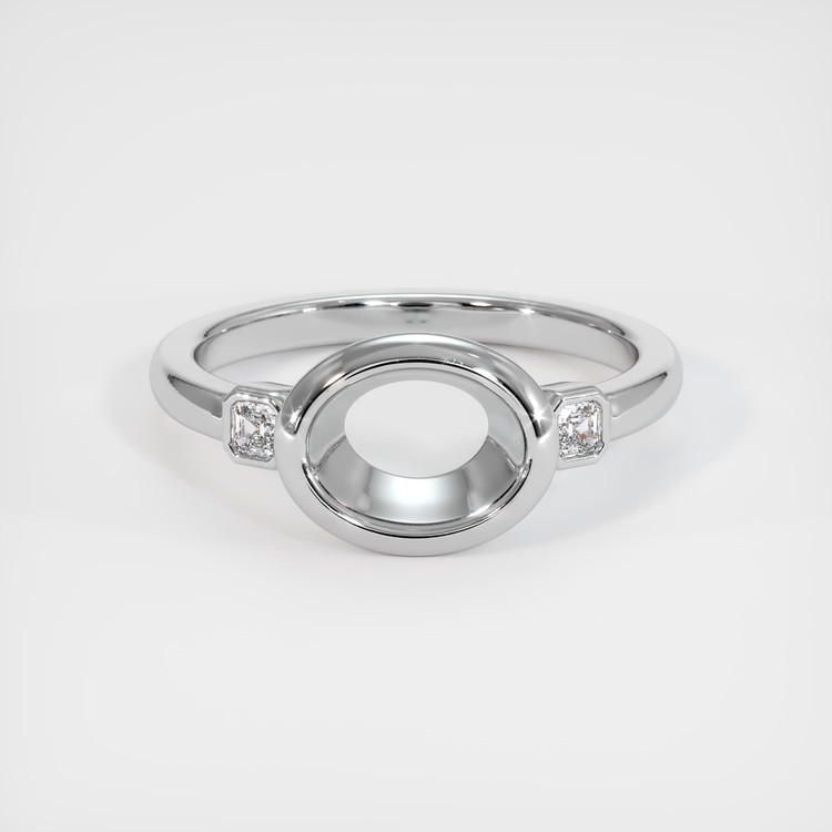 14K White Gold Three Stone Ring Setting