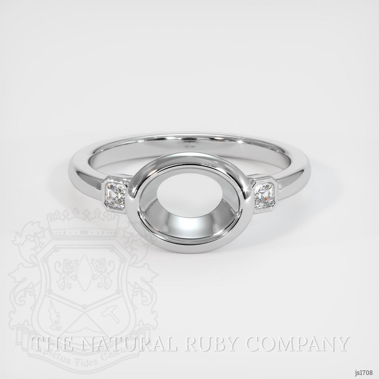 14K White Gold Three Stone Ring Setting