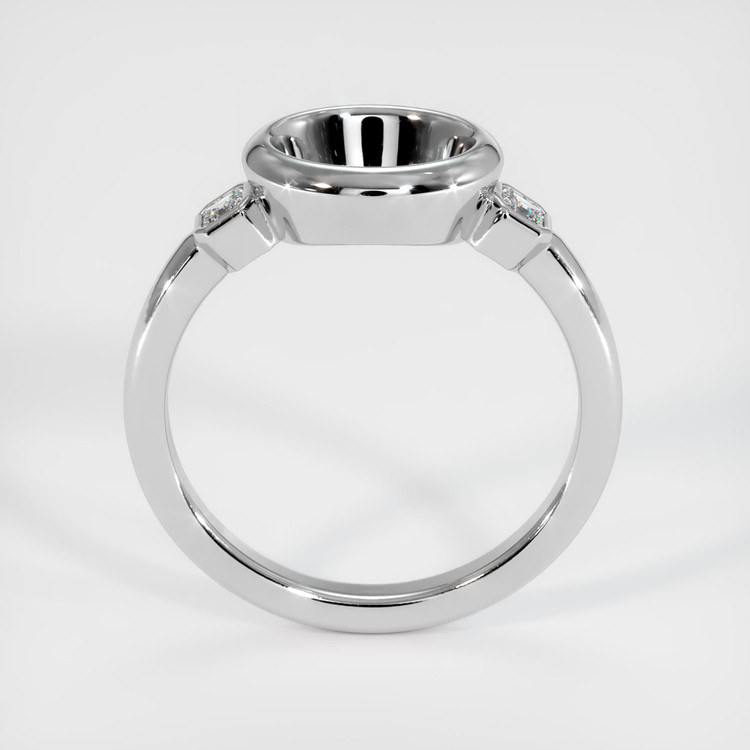 14K White Gold Three Stone Ring Setting