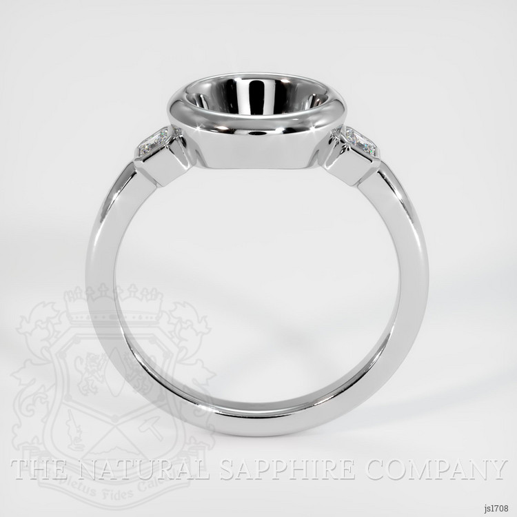 18K White Gold Three Stone Ring Setting