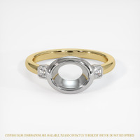 14K White & Yellow Three Stone Ring Setting Image