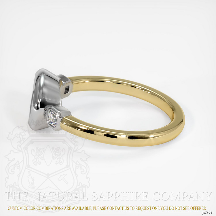 14K White & Yellow Three Stone Ring Setting