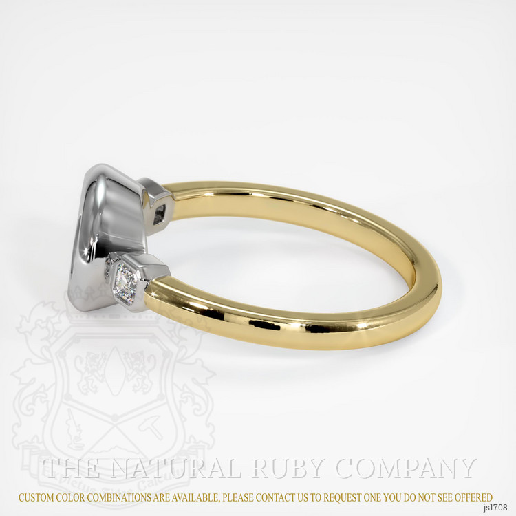 14K White & Yellow Three Stone Ring Setting