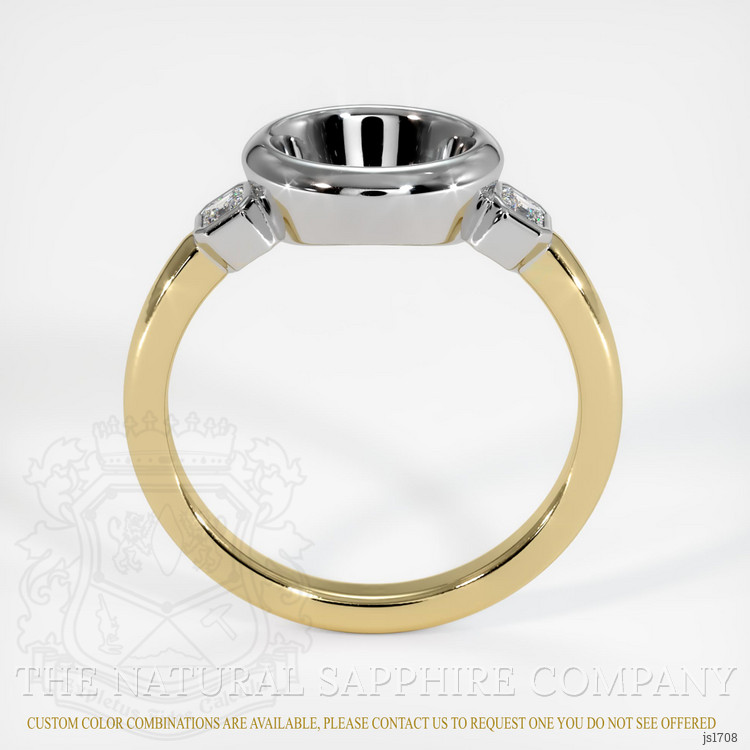 14K White & Yellow Three Stone Ring Setting
