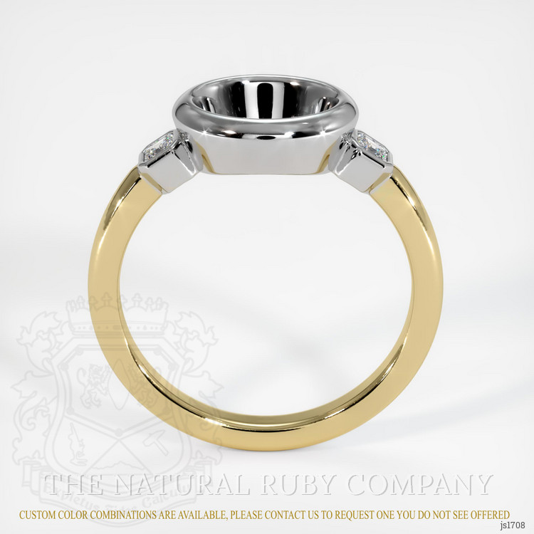 14K White & Yellow Three Stone Ring Setting