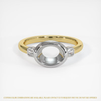 18K White & Yellow Three Stone Ring Setting Image