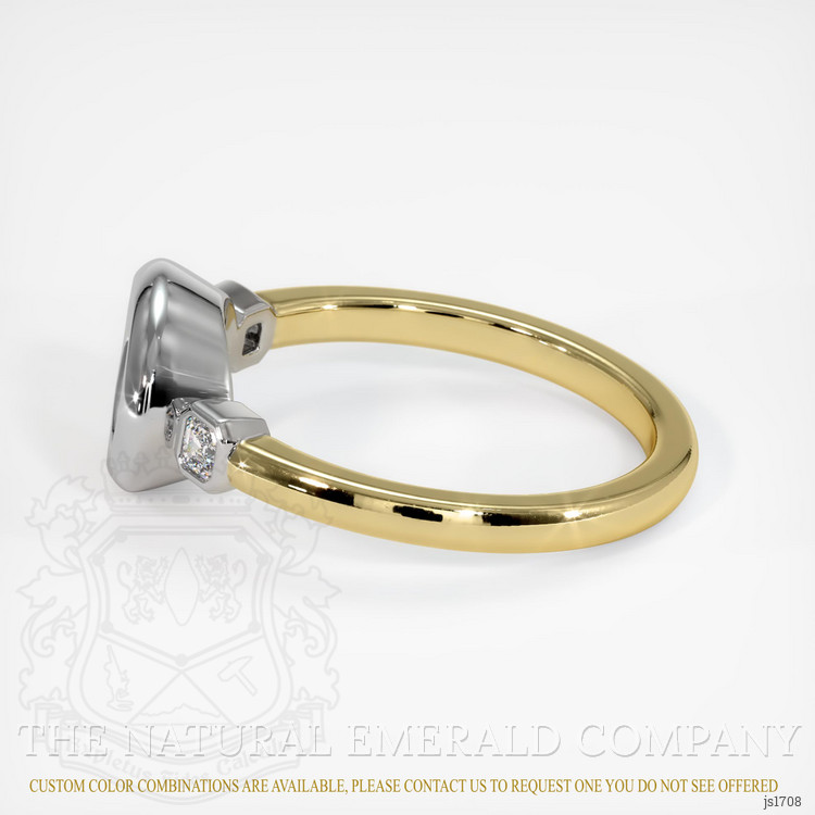 18K White & Yellow Three Stone Ring Setting