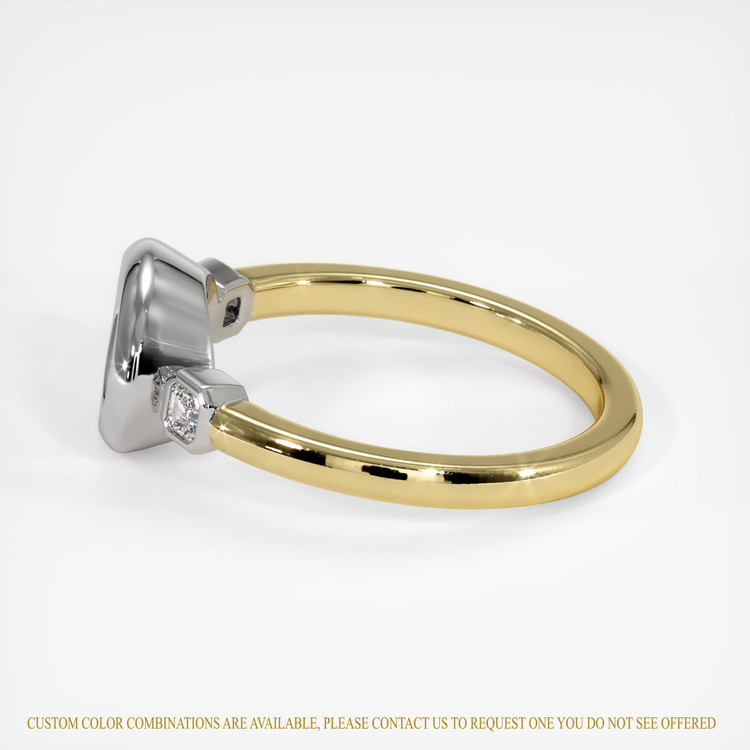 18K White & Yellow Three Stone Ring Setting