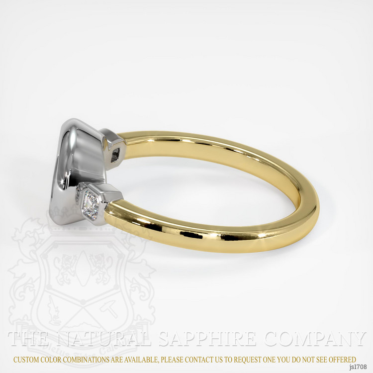 18K White & Yellow Three Stone Ring Setting