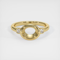 10K Yellow Gold Three Stone Ring Setting Image