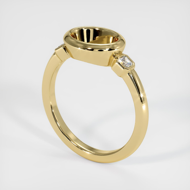 14K Yellow Gold Three Stone Ring Setting