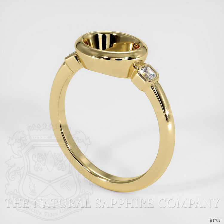 14K Yellow Gold Three Stone Ring Setting