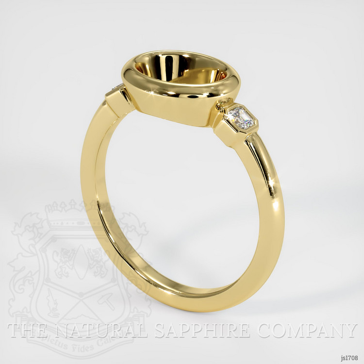 18K Yellow Gold Three Stone Ring Setting