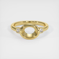 18K Yellow Gold Three Stone Ring Setting Image