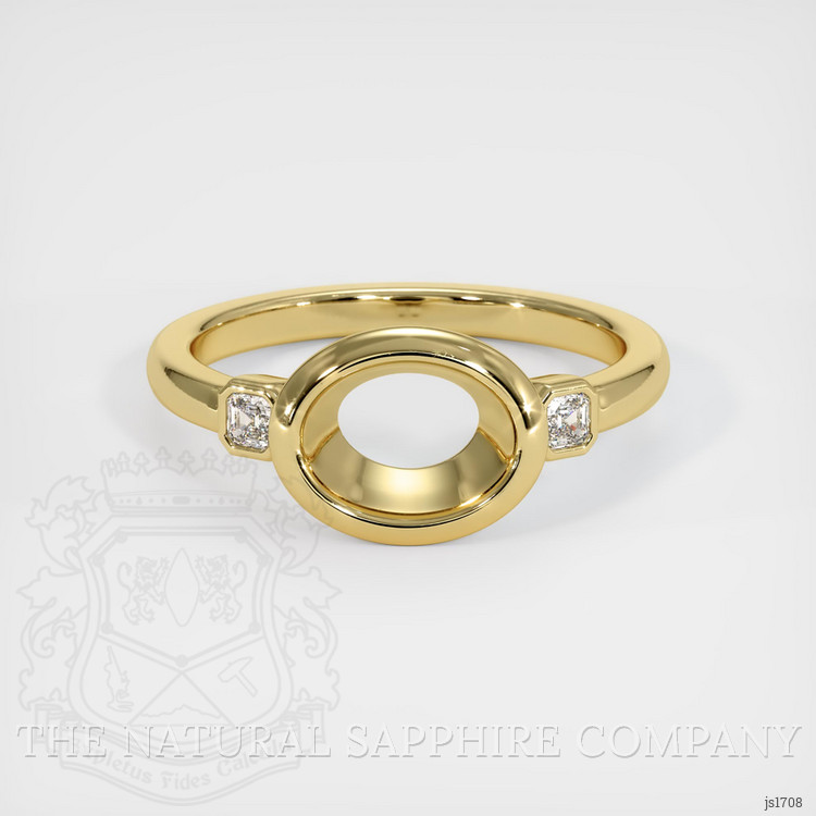 18K Yellow Gold Three Stone Ring Setting