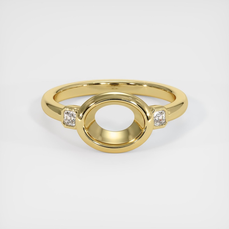 18K Yellow Gold Three Stone Ring Setting