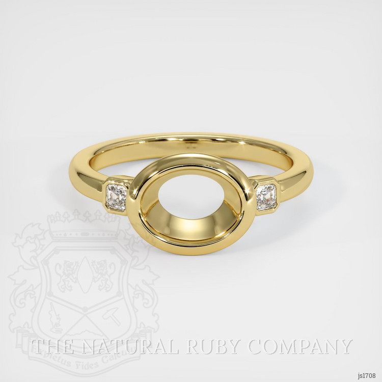 18K Yellow Gold Three Stone Ring Setting