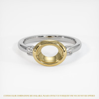 14K Yellow & White Three Stone Ring Setting Image
