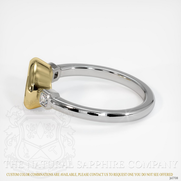 14K Yellow & White Three Stone Ring Setting