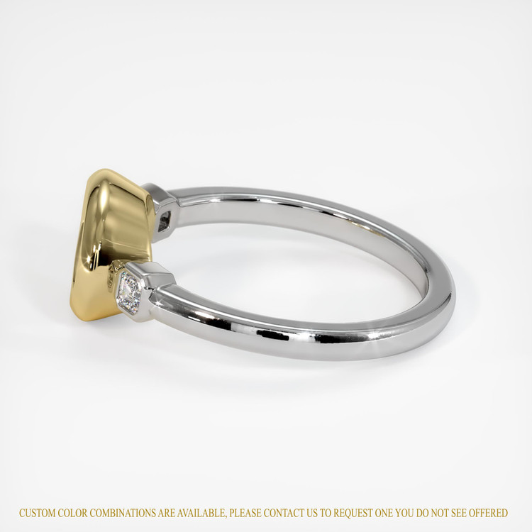 14K Yellow & White Three Stone Ring Setting