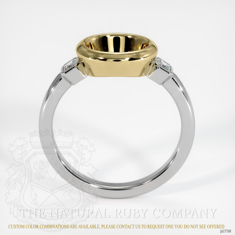 14K Yellow & White Three Stone Ring Setting