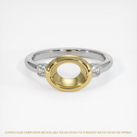 18K Yellow & White Three Stone Ring Setting Image