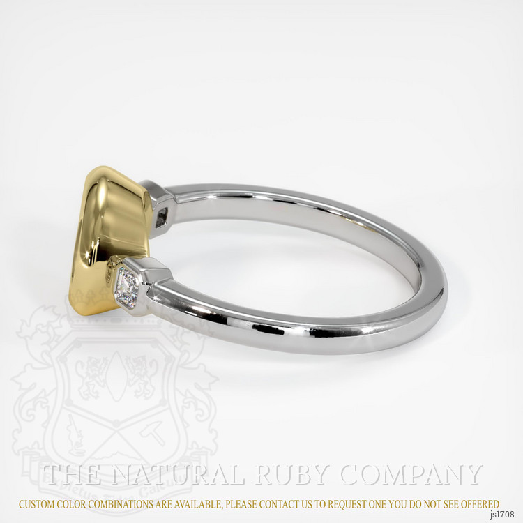 18K Yellow & White Three Stone Ring Setting