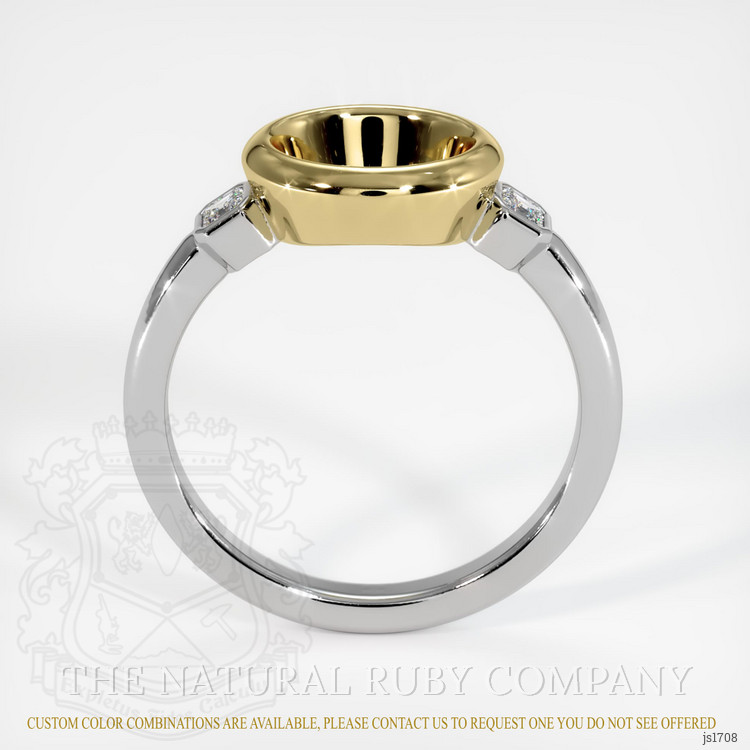 18K Yellow & White Three Stone Ring Setting