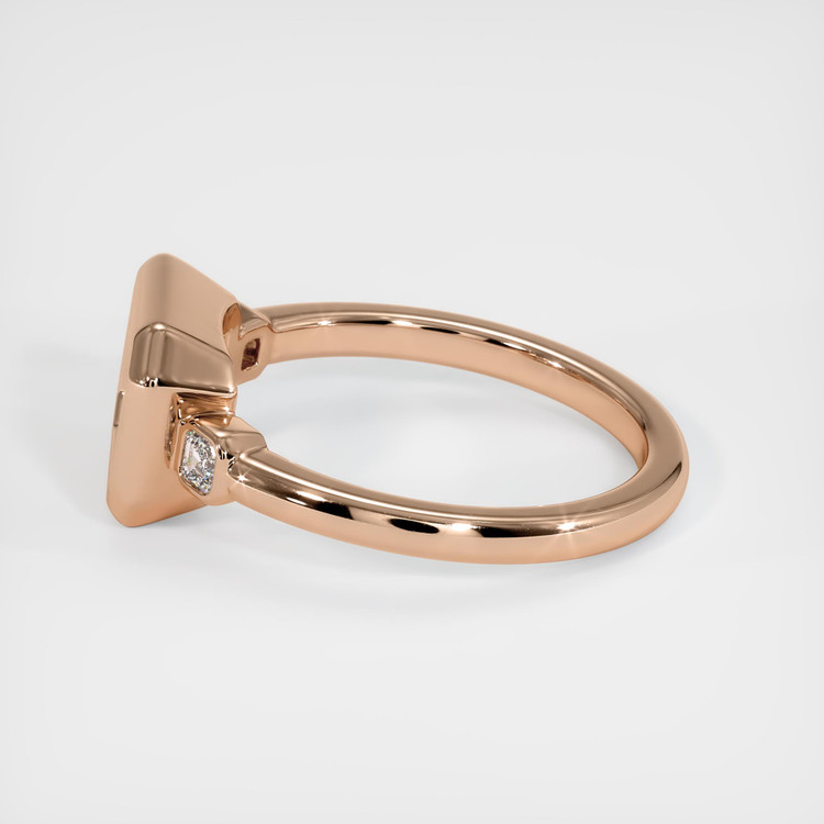 14K Rose Gold Three Stone Ring Setting