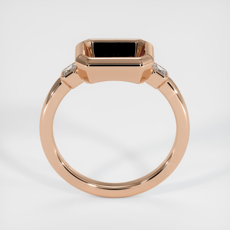 14K Rose Gold Three Stone Ring Setting