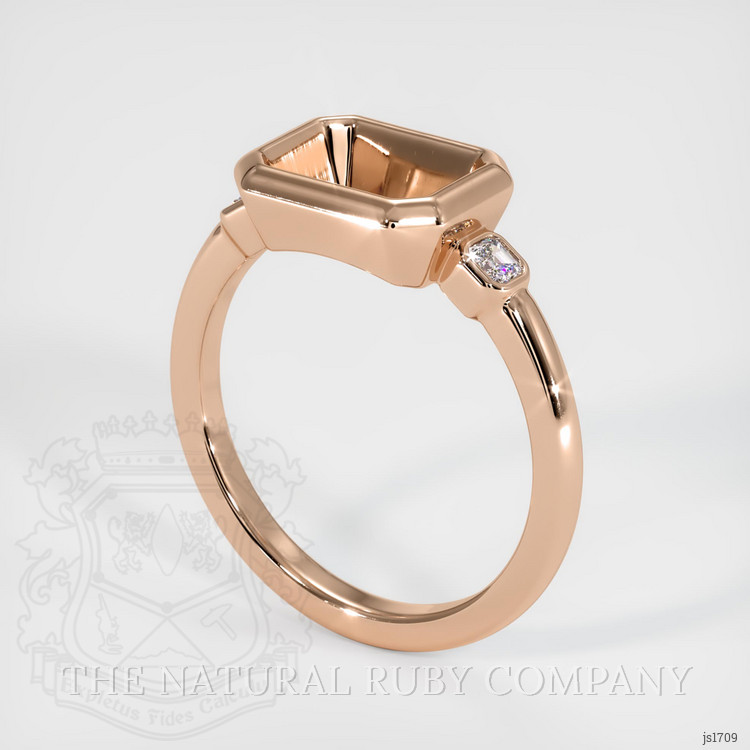 18K Rose Gold Three Stone Ring Setting