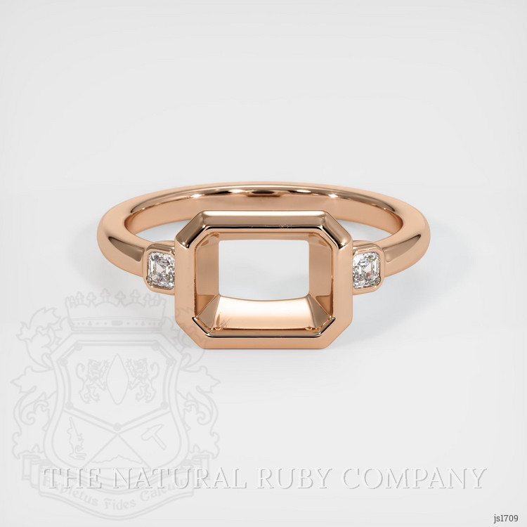 18K Rose Gold Three Stone Ring Setting