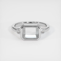 14K White Gold Three Stone Ring Setting Image