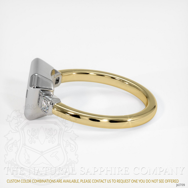 14K White & Yellow Three Stone Ring Setting