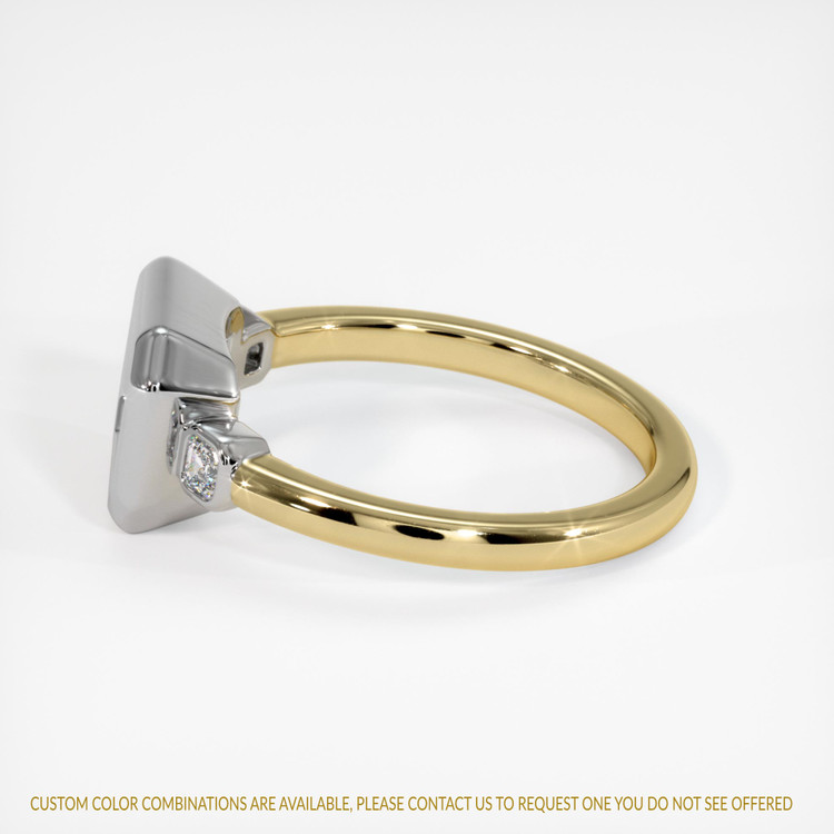 14K White & Yellow Three Stone Ring Setting