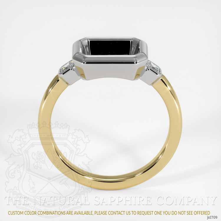14K White & Yellow Three Stone Ring Setting