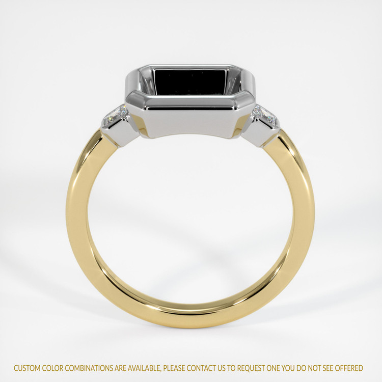 14K White & Yellow Three Stone Ring Setting