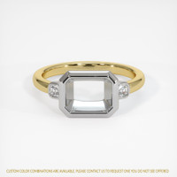 18K White & Yellow Three Stone Ring Setting Image