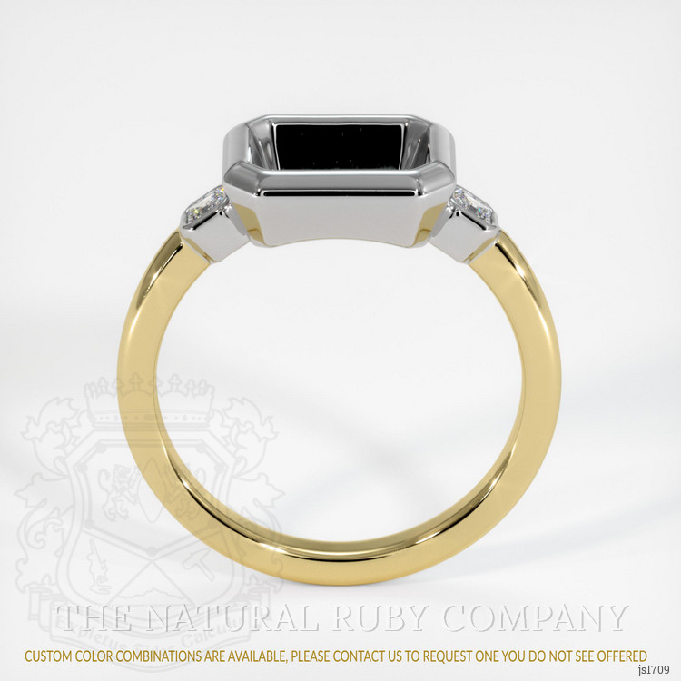 18K White & Yellow Three Stone Ring Setting