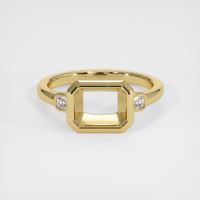 10K Yellow Gold Three Stone Ring Setting Image