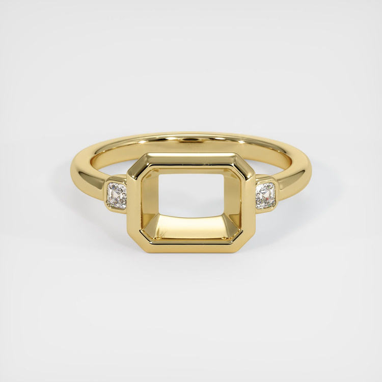 10K Yellow Gold Three Stone Ring Setting
