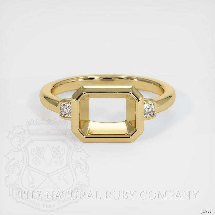 14K Yellow Gold Three Stone Ring Setting