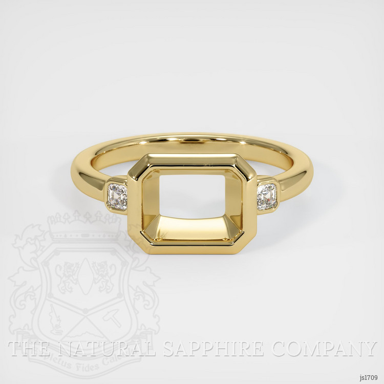 14K Yellow Gold Three Stone Ring Setting