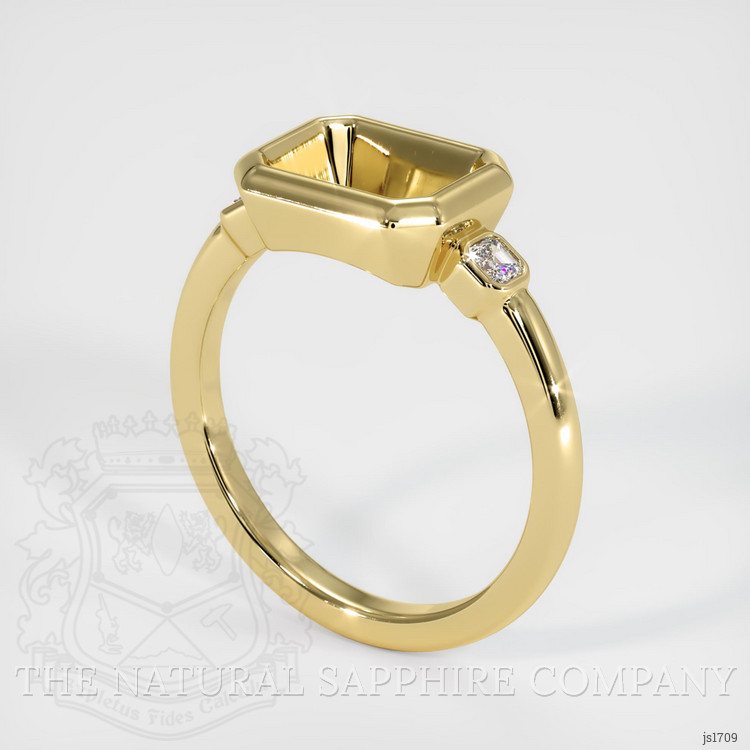 18K Yellow Gold Three Stone Ring Setting
